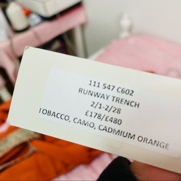 RARE Rebecca Taylor Orange Snake Print Trench Coat - Picture 9 of 9